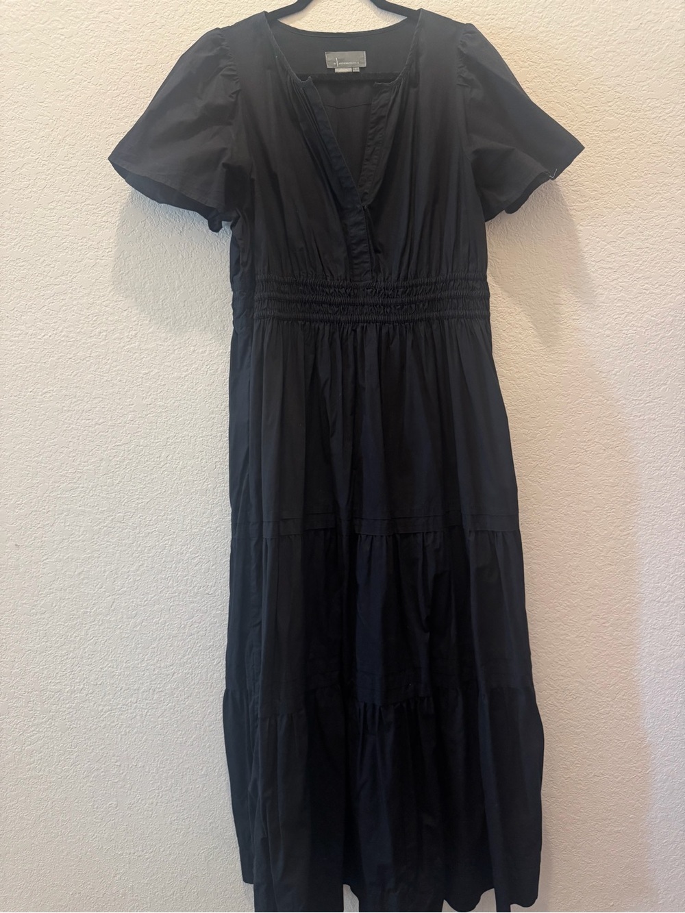 XL Anthropologie Black Somerset Maxi Dress